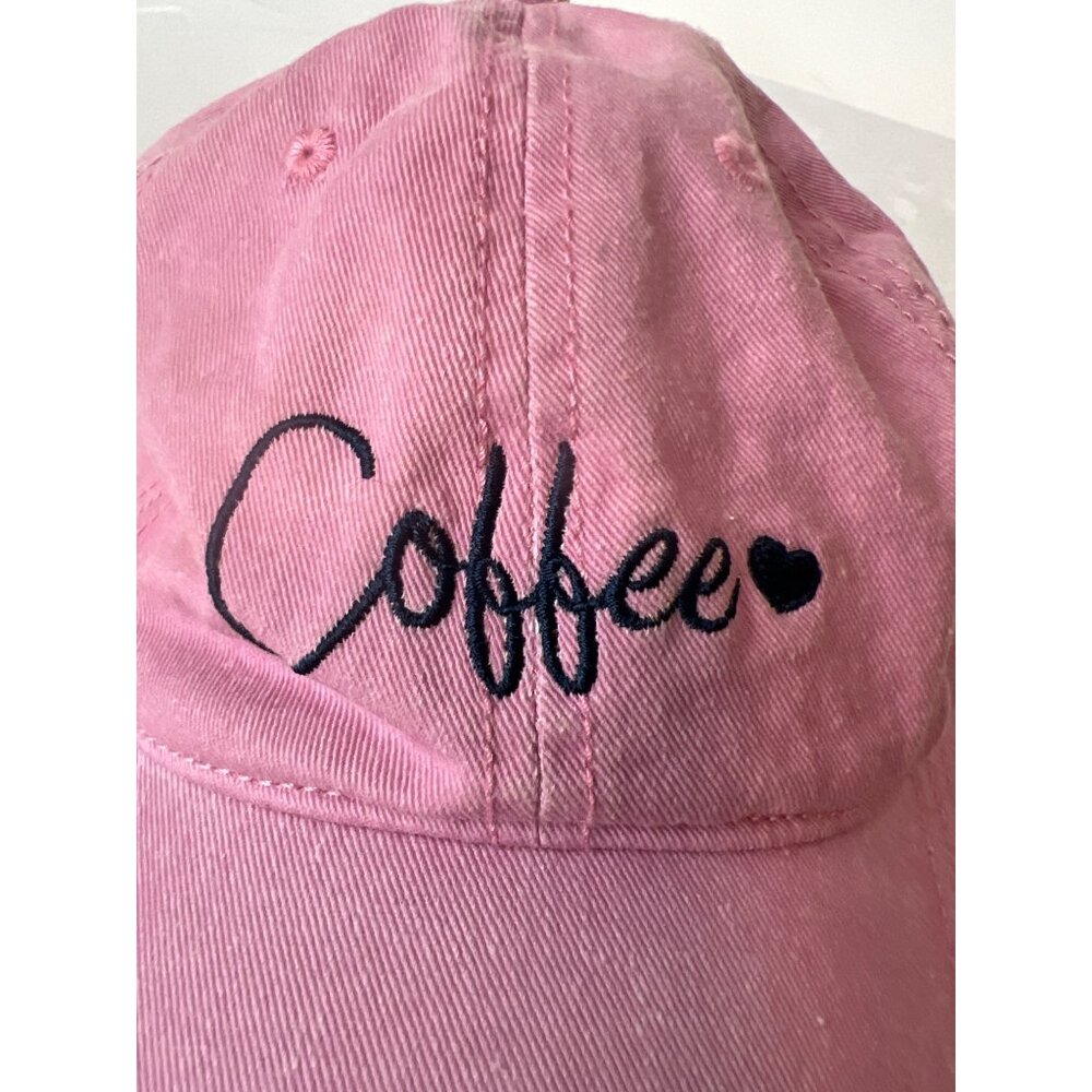 Home Free "COFFEE" Snapback Hat Cap Cotton OSFM Floral Pink - Picture 2 of 6